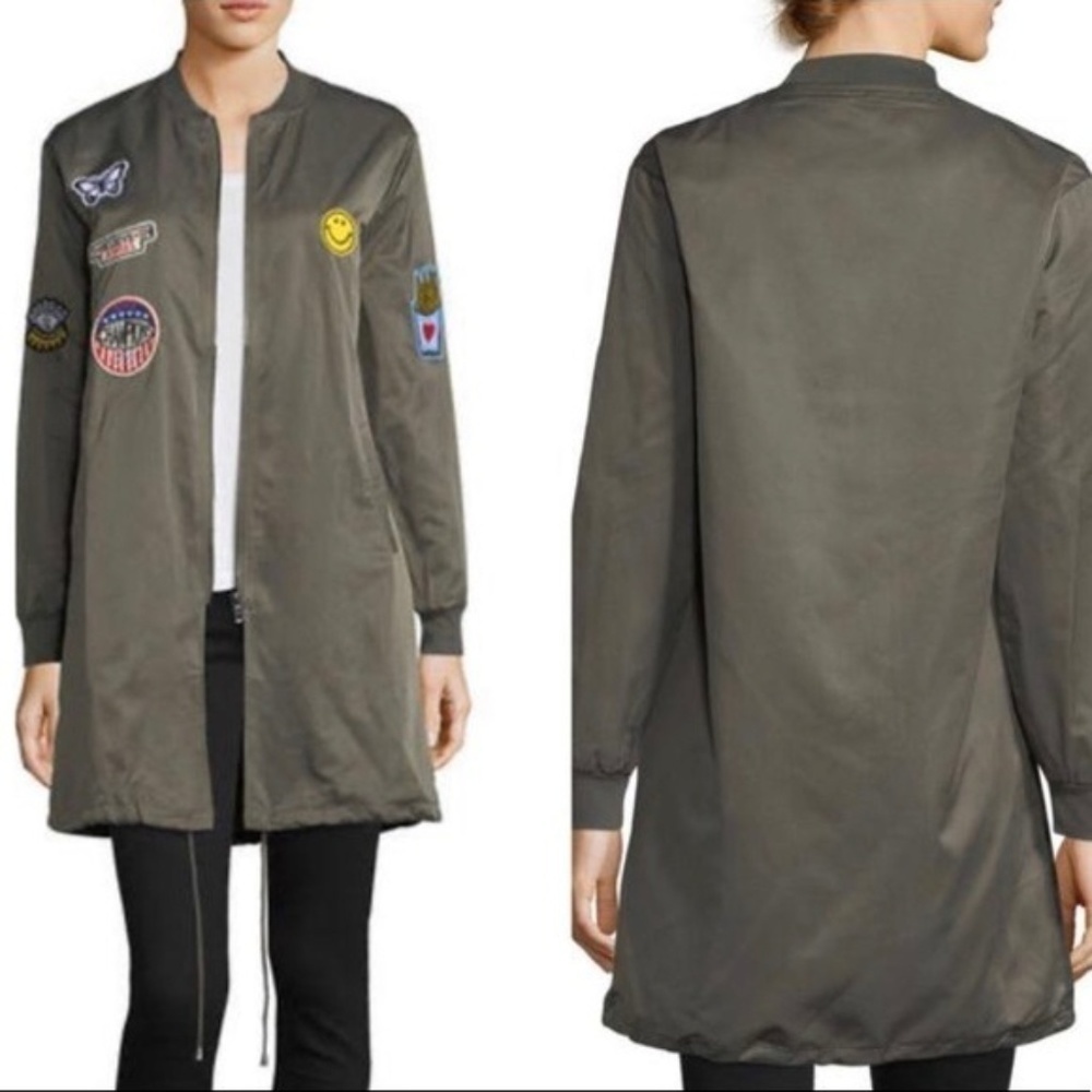 Romeo & Juliet Couture Long Applique Bomber jacket